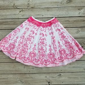 Pink and White Flare Skirt Size 4